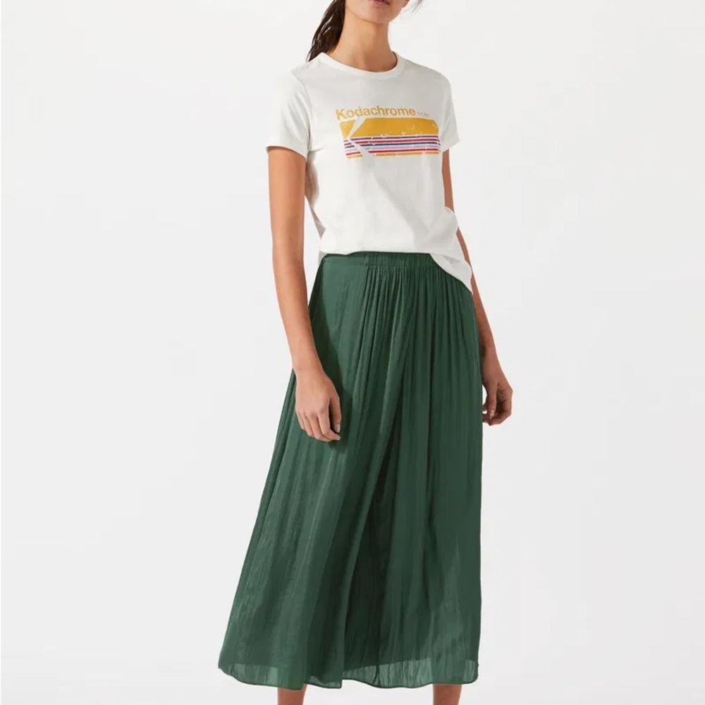 Forest green silky palazzo pants